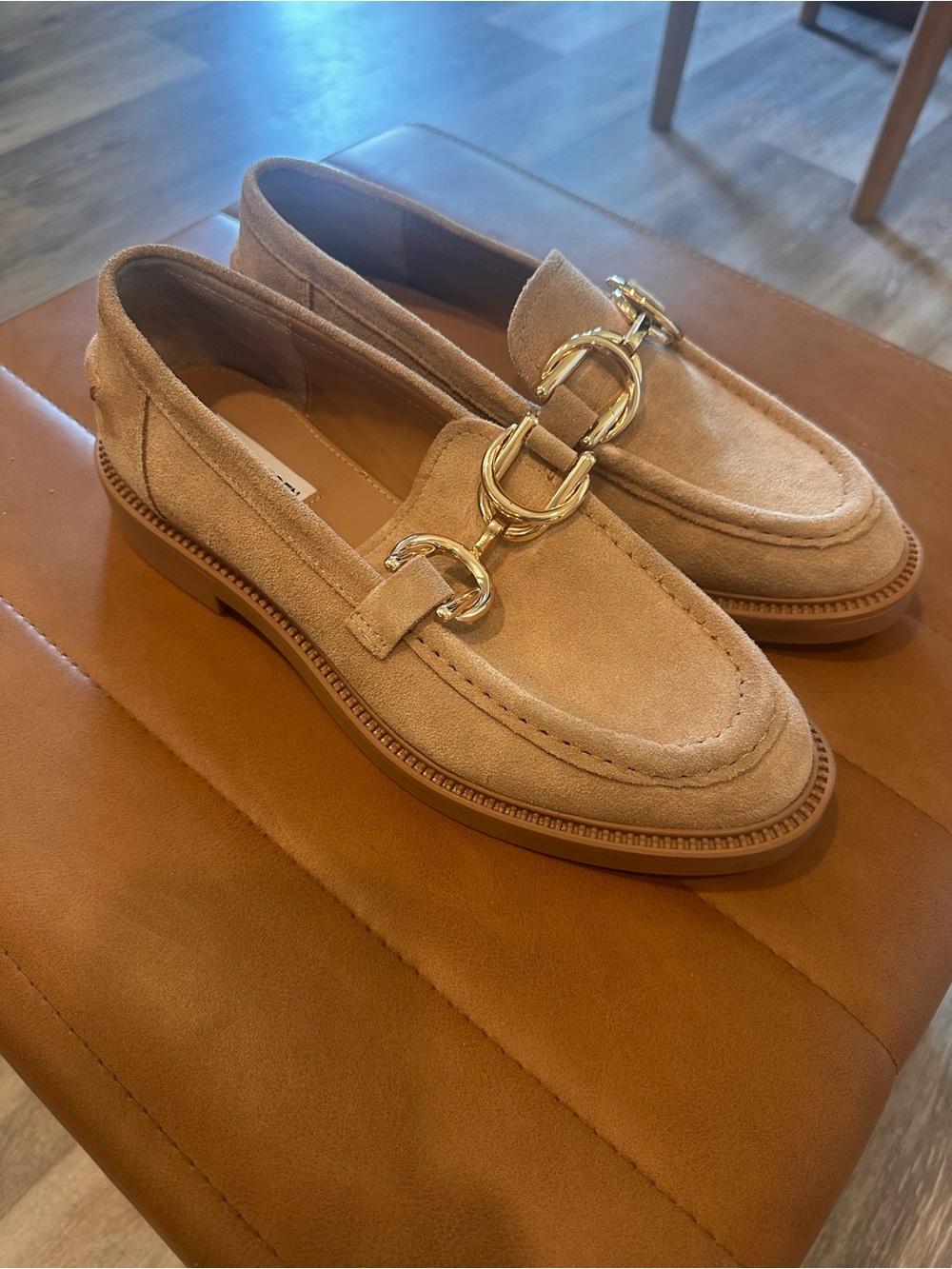 Steve Madden Tan Suede Karmine Loafers - Picture 2 of 7